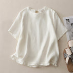 Adalyn - Women’s Cotton Ruffle Hem Blouse