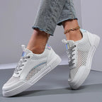Adele - Women's Metallic Detail Mesh Sneakers