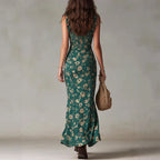 Adeline - Women's Boho Floral High-Slit Maxi Dress