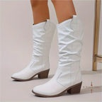 Adeline - Women's Block Heel High Knee Boots