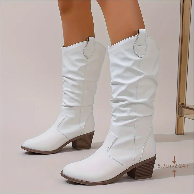 Adeline - Women's Block Heel High Knee Boots