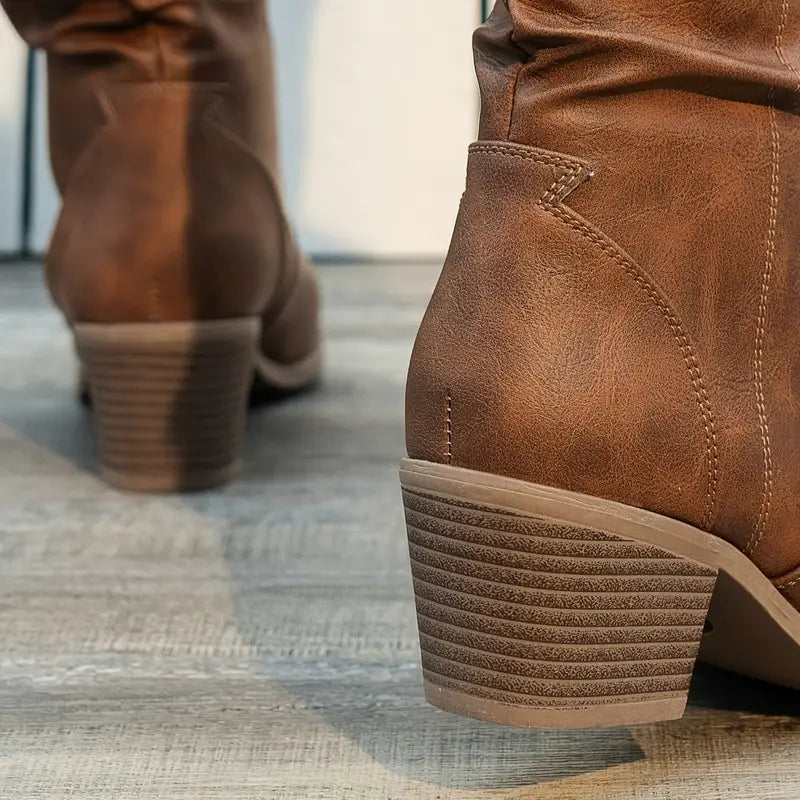 Adeline - Women's Block Heel High Knee Boots