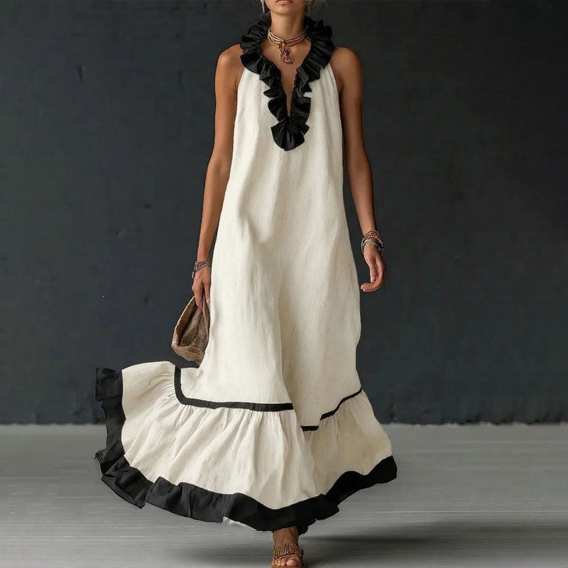 Aimee - Women's Tiered Ruffle Hem Maxi Dress