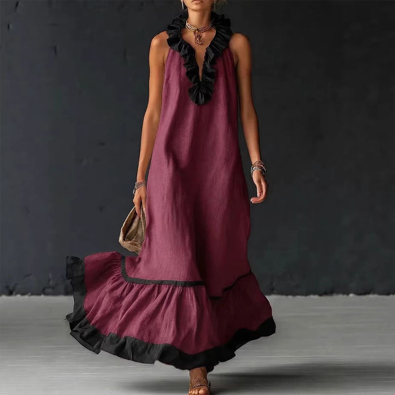 Aimee - Women's Tiered Ruffle Hem Maxi Dress