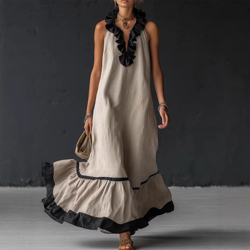 Aimee - Women's Tiered Ruffle Hem Maxi Dress