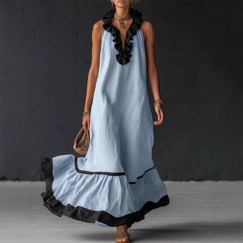 Aimee - Women's Tiered Ruffle Hem Maxi Dress