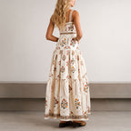 Alessandra - Women's Vintage Floral Tiered Boho Maxi Dress