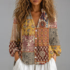 Alisha - Women's Relaxed Bohemian Button Shirt