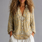 Alisha - Women's Relaxed Bohemian Button Shirt