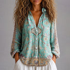 Alisha - Women's Relaxed Bohemian Button Shirt