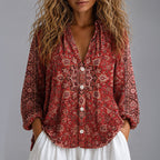 Alisha - Women's Relaxed Bohemian Button Shirt