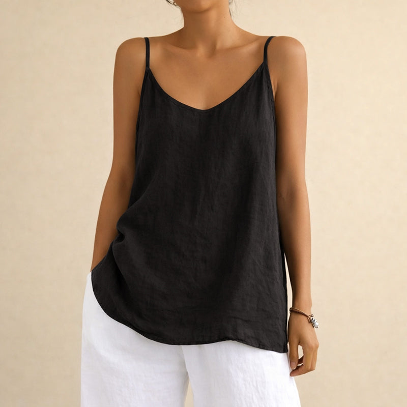 Allison - Women's Loose Fit Linen Tank Top