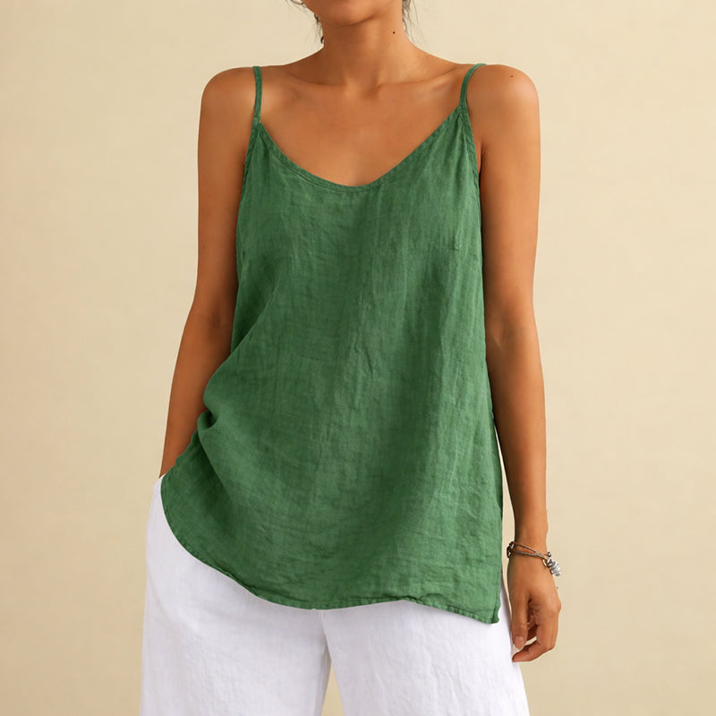 Allison - Women's Loose Fit Linen Tank Top
