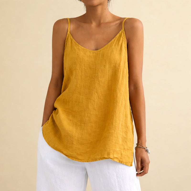 Allison - Women's Loose Fit Linen Tank Top