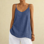 Allison - Women's Loose Fit Linen Tank Top
