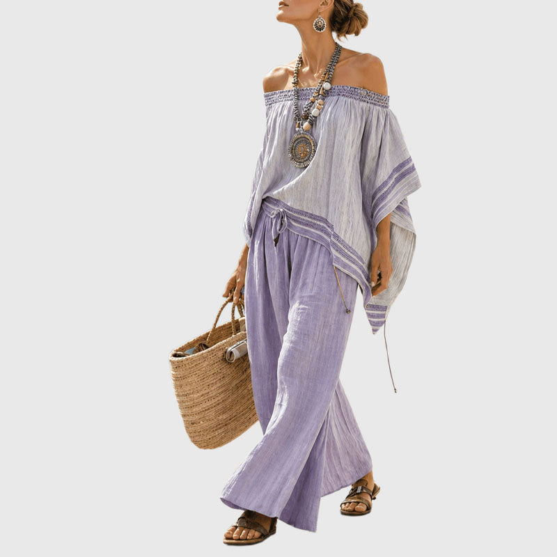 Allison - Women’s Relaxed Fit Off-Shoulder Co-ord Set