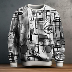 Alwin - Men's Abstract Art Print Crew Neck Sweatshirt