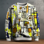 Alwin - Men's Abstract Art Print Crew Neck Sweatshirt
