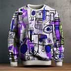 Alwin - Men's Abstract Art Print Crew Neck Sweatshirt