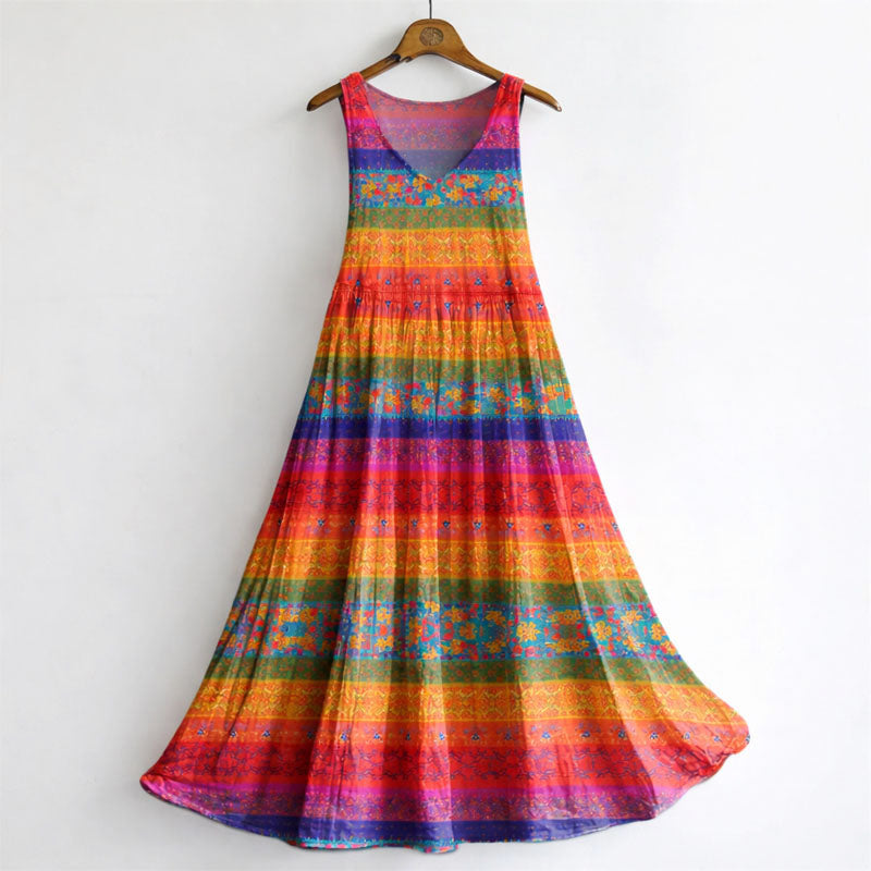 Alyssa - Women's Boho Sleeveless Tank Maxi Dress