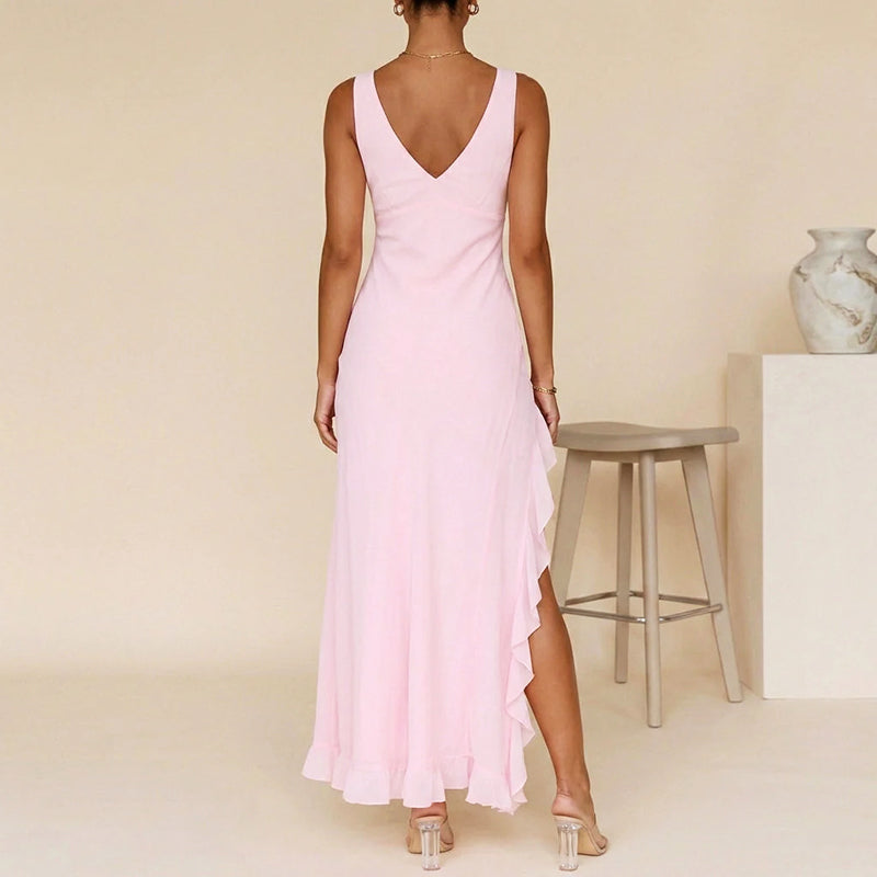 Amaya - Women’s Asymmetrical Ruffle Evening Dress