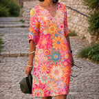 Amber - Women's Floral V-Neck Dress