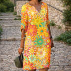 Amber - Women's Floral V-Neck Dress
