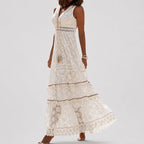 Angela - Women's Boho Lace Sleeveless Maxi Dress