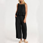 Angelina - Women’s Wide Leg Pants and Sleeveless Top Set