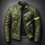 Archer - Men's Zip-Up Patina Leather Jacket