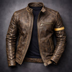Archer - Men's Zip-Up Patina Leather Jacket