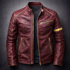 Archer - Men's Zip-Up Patina Leather Jacket