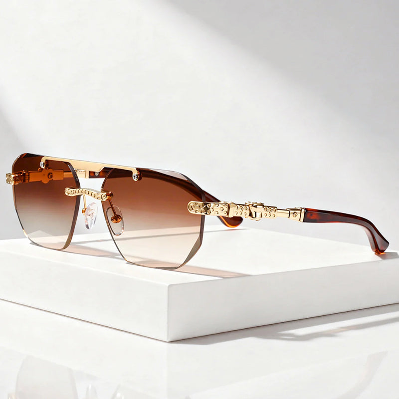 Aria - Geometric Frameless Tinted Sunglasses