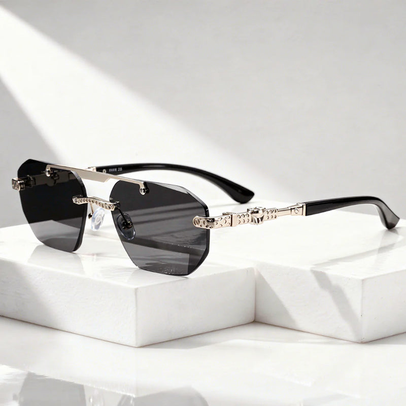 Aria - Geometric Frameless Tinted Sunglasses