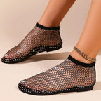 Arianna - Women's Rhinestone Mesh Slip-On Flats