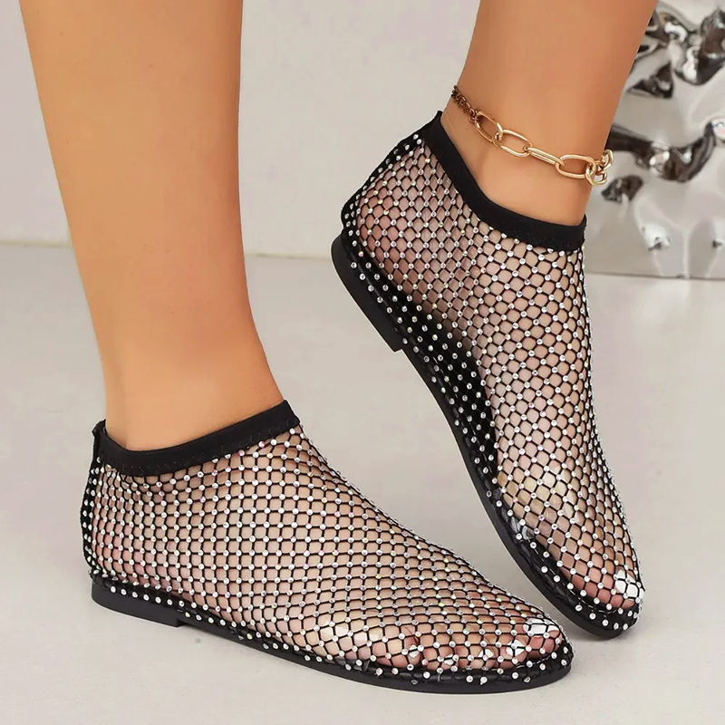 Arianna - Women's Rhinestone Mesh Slip-On Flats