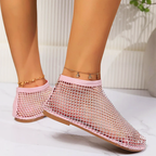 Arianna - Women's Rhinestone Mesh Slip-On Flats