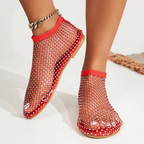 Arianna - Women's Rhinestone Mesh Slip-On Flats