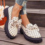 Arleth - Women's Polka Dot Bow Platform Loafers