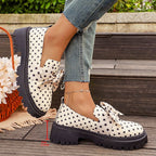 Arleth - Women's Polka Dot Bow Platform Loafers