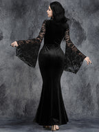 Arleth - Women's Bell Sleeve Goth Halloween Costume Dress