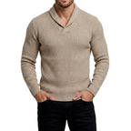 Arnaud - Men's Ribbed Shawl Collar Knit Sweater