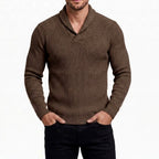 Arnaud - Men's Ribbed Shawl Collar Knit Sweater