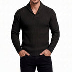 Arnaud - Men's Ribbed Shawl Collar Knit Sweater