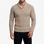 Arnaud - Men's Ribbed Shawl Collar Knit Sweater