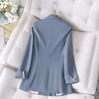 Audrey - Women's Double-Breasted Longline Classic Blazer