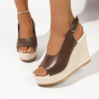Audrey - Women’s Slingback Platform Wedge Sandals