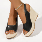 Audrey - Women’s Slingback Platform Wedge Sandals
