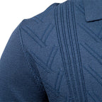 Austen - Men's Textured V-Neck Collared Knit Sweater