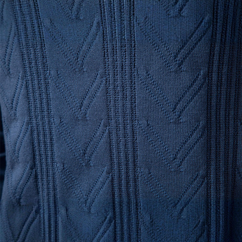 Austen - Men's Textured V-Neck Collared Knit Sweater